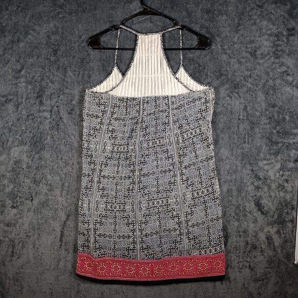 Joie Tank Top Women Small Gray Sleeveless Boho Flowy Cami Blouse Red Trim - Picture 3 of 7